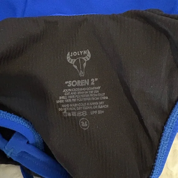 Jolyn tieback “Soren 2” onesie, blueberry color on website. Like new condition. - Picture 3 of 3